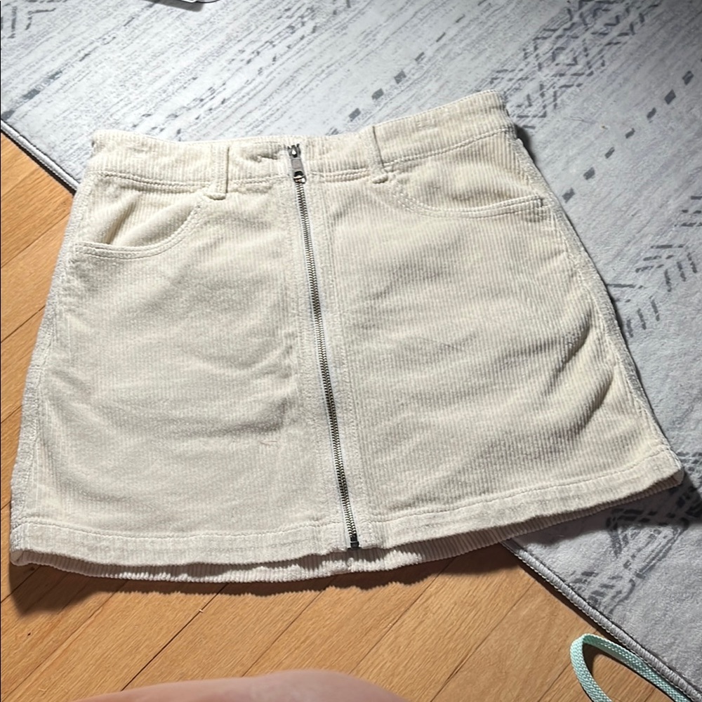 Cream Corduroy Mini Skirt American Eagle